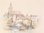 Lauffenburg on the Rhine, 1863. Artist: John Ruskin